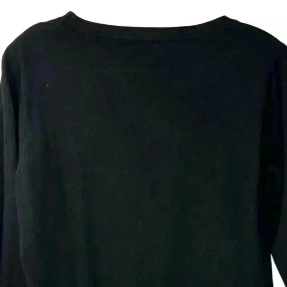 Vila Milano Women's Black Knit Top Pleated Chiffon Cuffs Size L - Picture 9 of 9